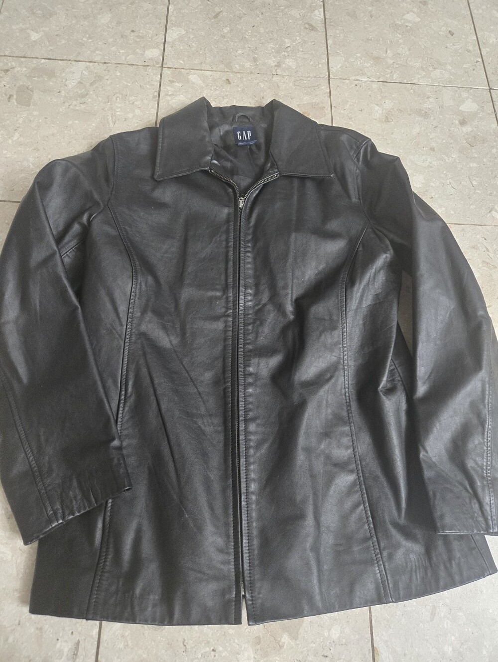 Women's VINTAGE GAP 100% Leather Black Jacket - Medium